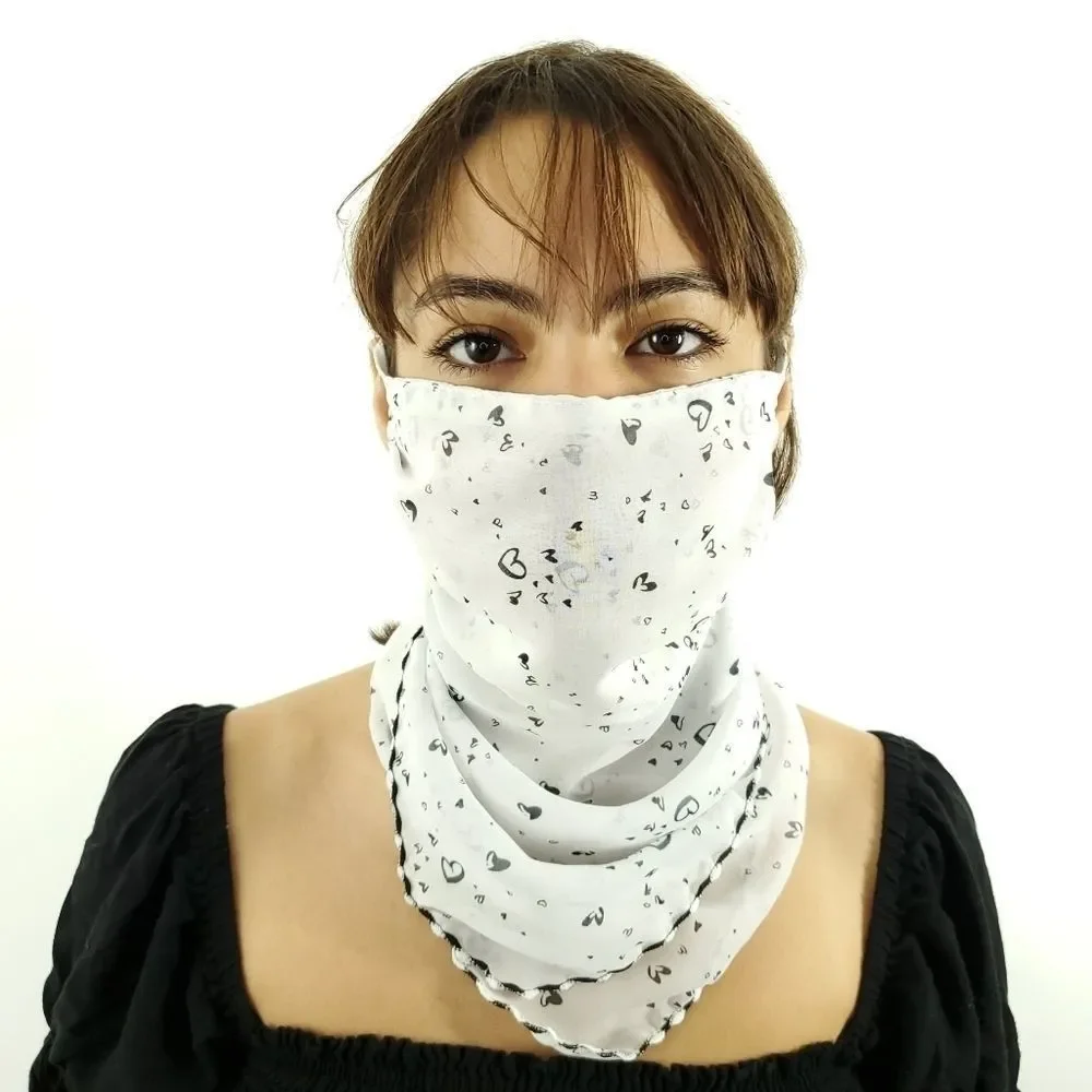 Convertible Bandana Face Mask Scarf Scarves Hearts, Bundle of 39 Masks
